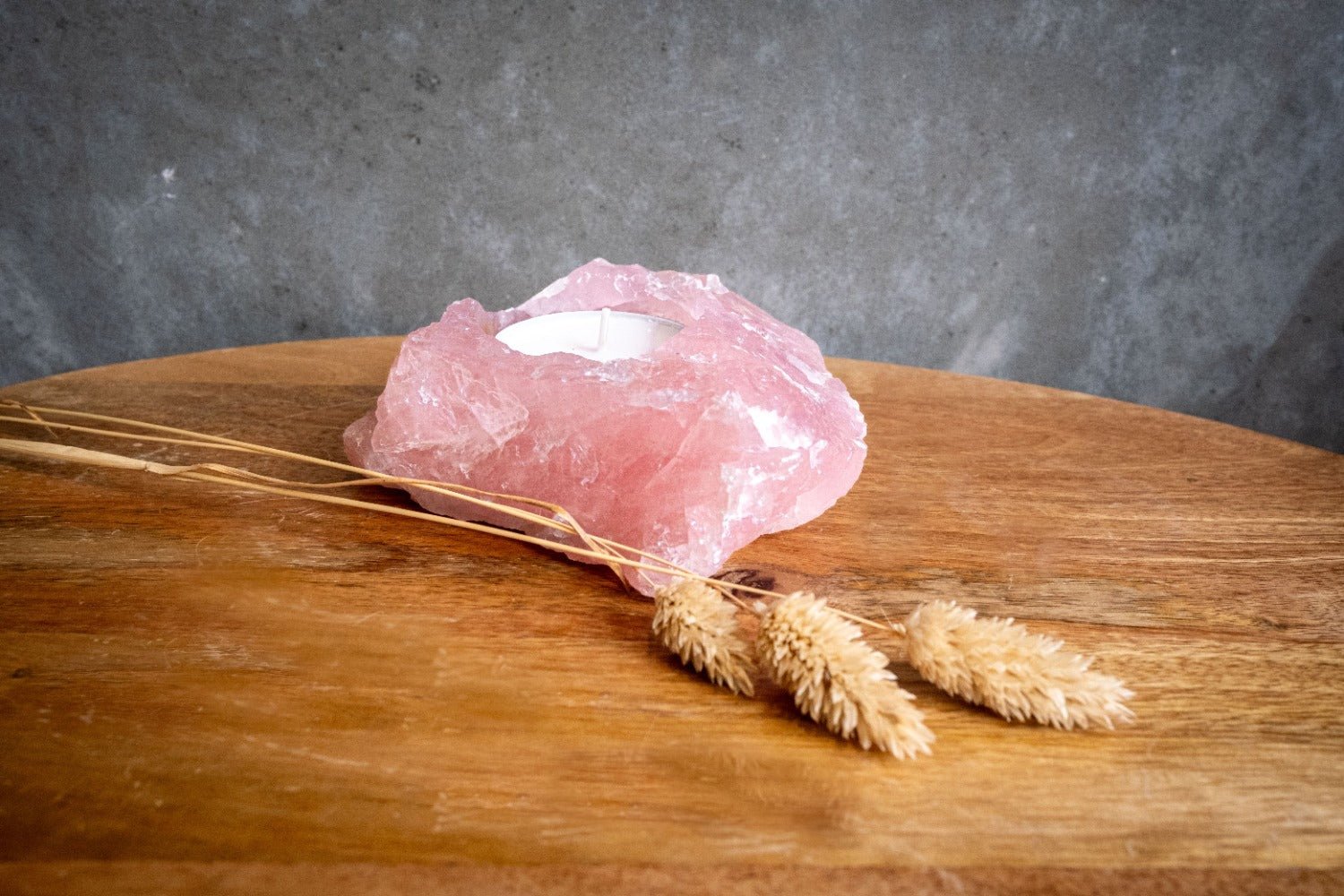 Rozenkwarts waxinelichthouder - CL Health by Charlotte Labee